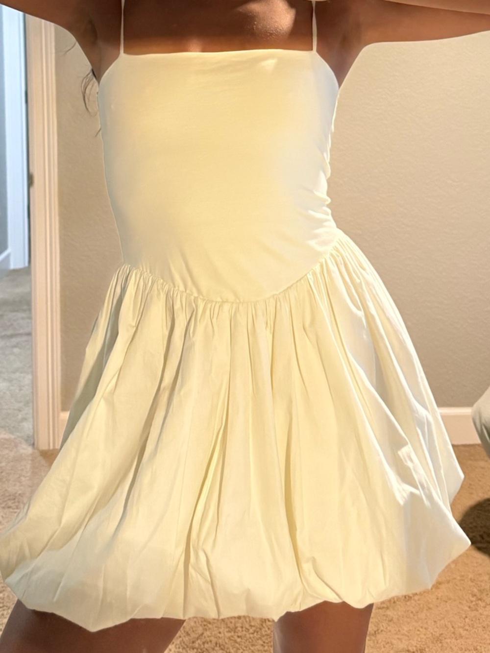 Nordstrom Cream Spaghetti-Strap Mini Dress